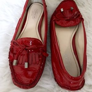 Coach Red Loafers